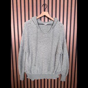 Young Fabulous & Broke Sweater M / L Womens Green Hoodie Textured Pullover